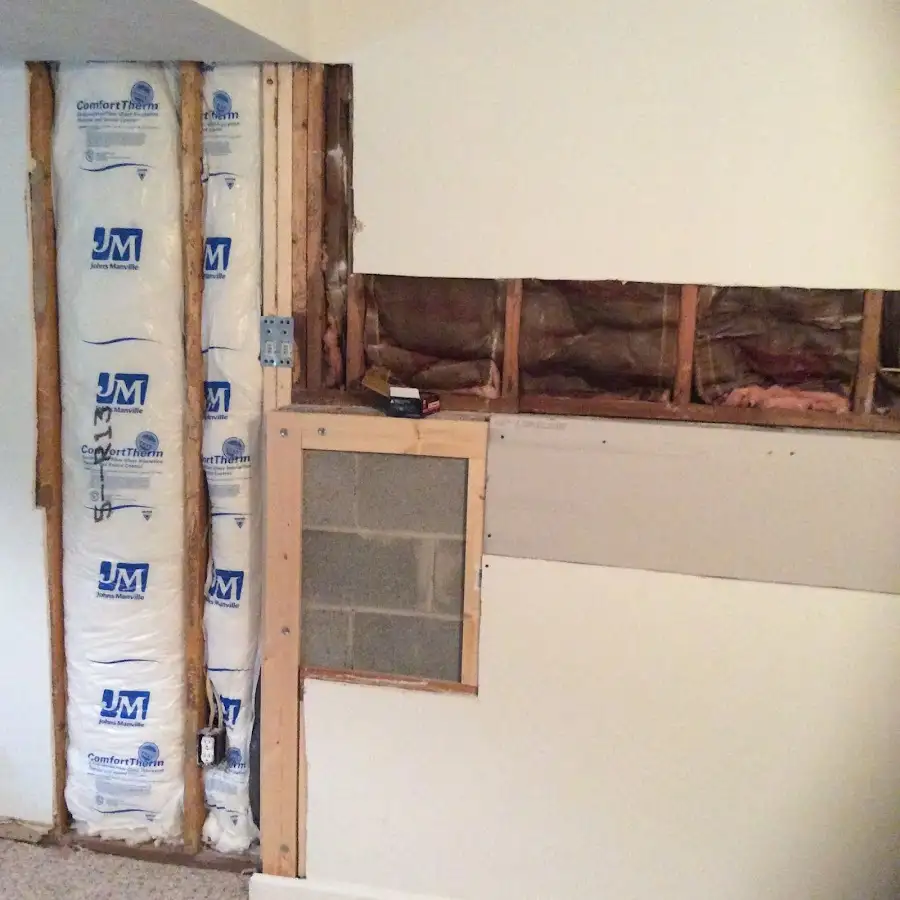 Wall insulation replacement during Contents Cleaning & Restoration in Sterling